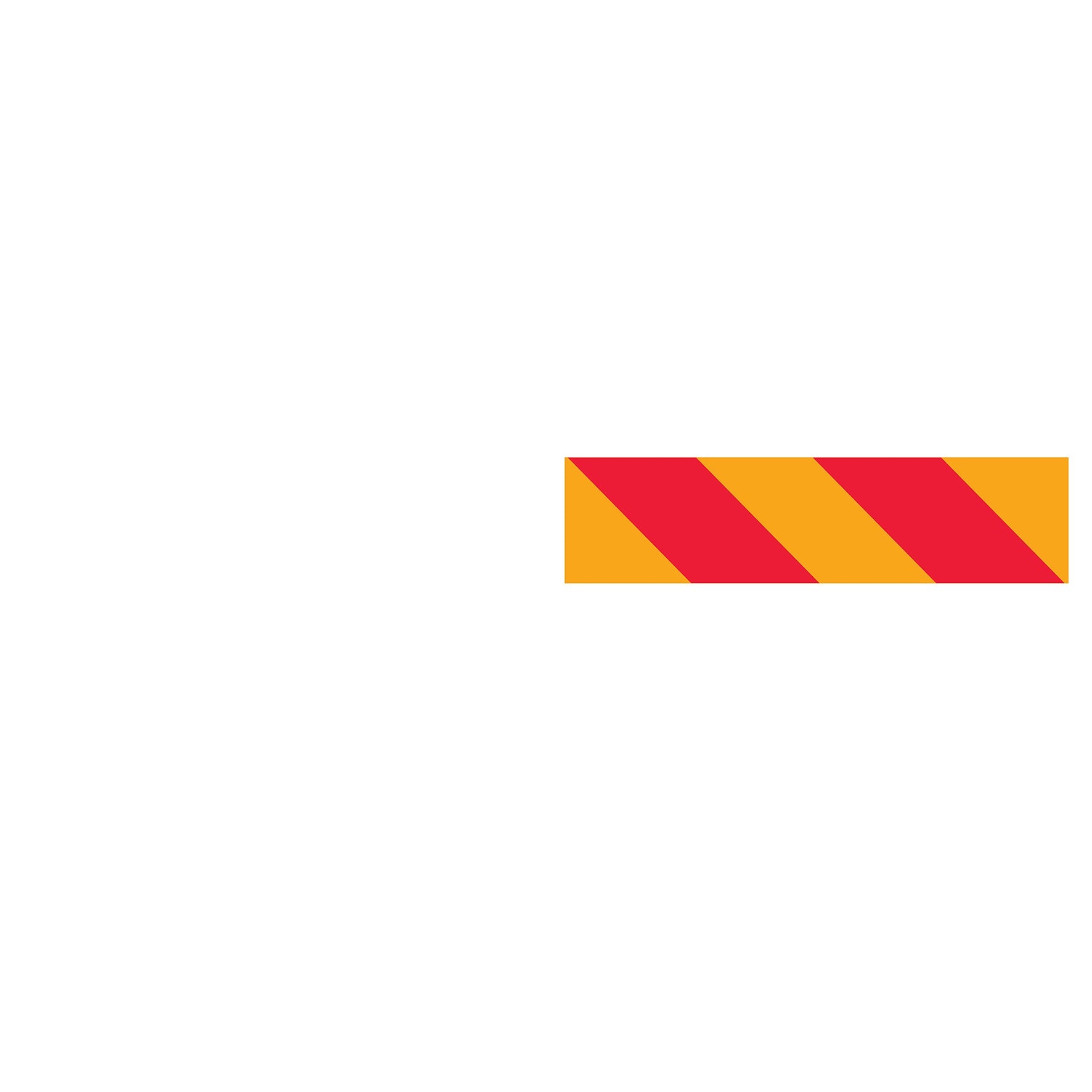 Vehicle Rear Marker Red Yellow Candy Plates (Right Hand Side Only) 600mm x 150mm Reflective - New Signs