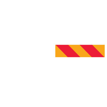 Vehicle Rear Marker Red Yellow Candy Plates (Right Hand Side Only) 600mm x 150mm Reflective - New Signs