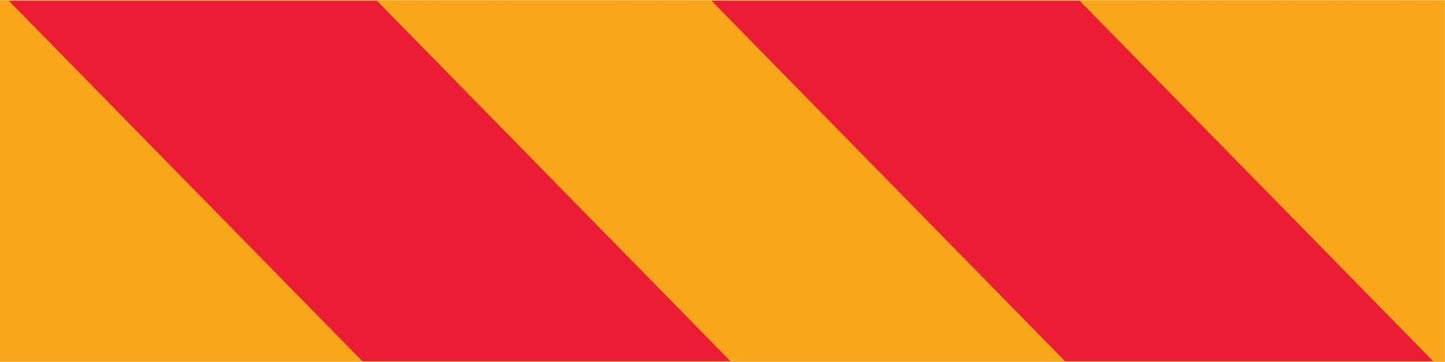 Vehicle Rear Marker Red Yellow Candy Plates (Right Hand Side Only) 600mm x 150mm Reflective - New Signs