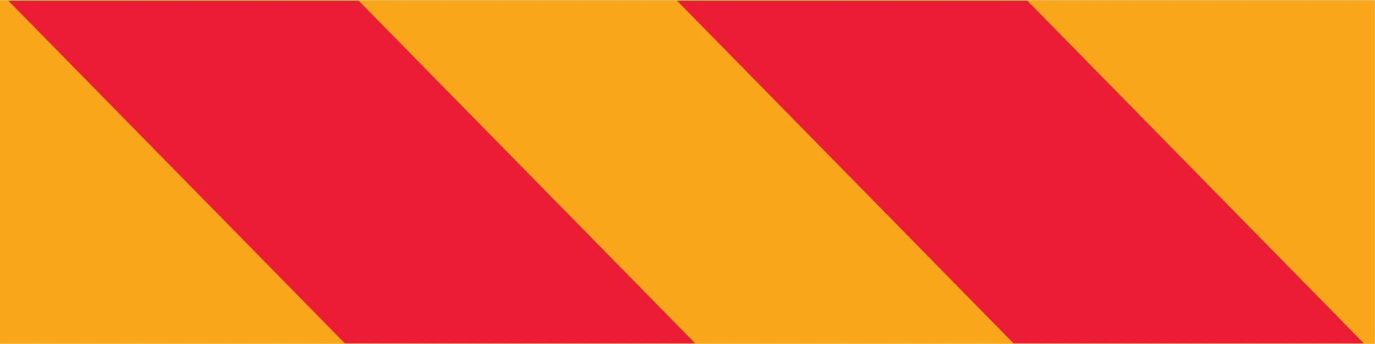 Vehicle Rear Marker Red Yellow Candy Plates (Right Hand Side Only) 600mm x 150mm Reflective - New Signs