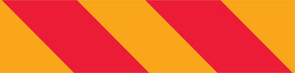 Vehicle Rear Marker Red Yellow Candy Plates (Right Hand Side Only) 600mm x 150mm Reflective - New Signs