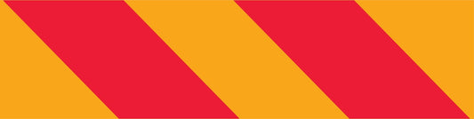 Vehicle Rear Marker Red Yellow Candy Plates (Right Hand Side Only) 600mm x 150mm Reflective - New Signs