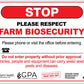 Visitors Farm Biosecurity Logos Sign - New Signs