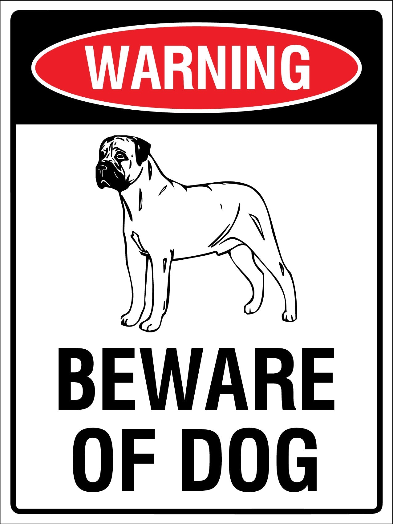 Warning Beware Of Dog Bullmastiff Sign - New Signs