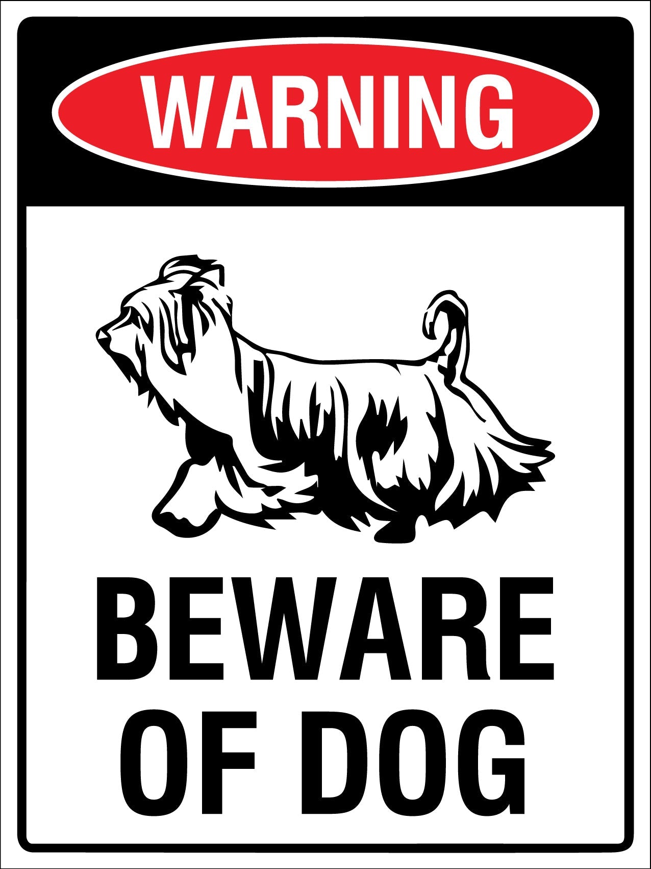 Warning Beware Of Dog Silky Terrier Sign - New Signs