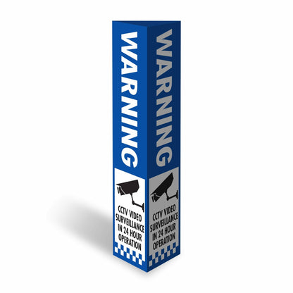 Warning CCTV Video Surveillance - Corflute Bollard Cover - New Signs
