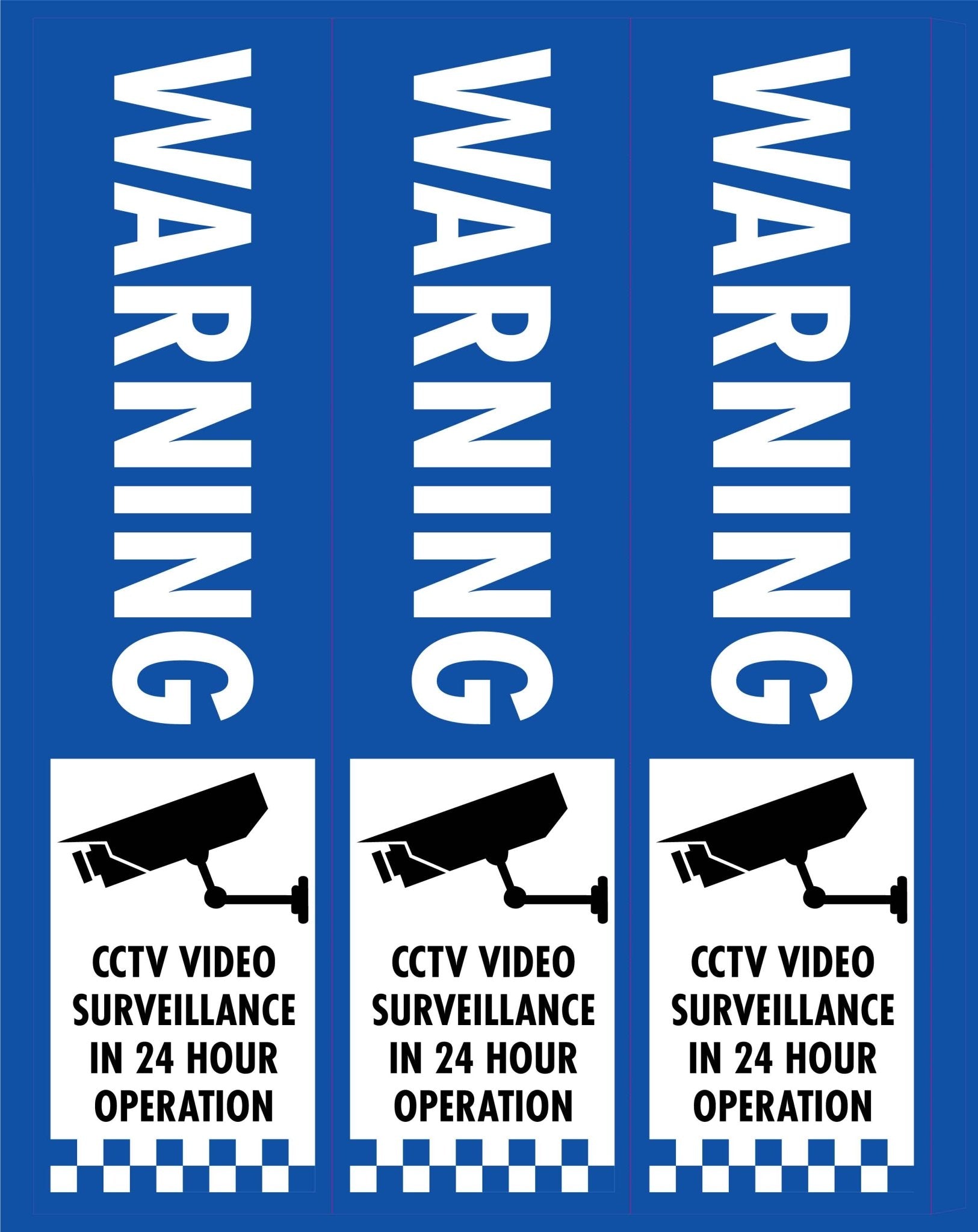 Warning CCTV Video Surveillance - Corflute Bollard Cover - New Signs