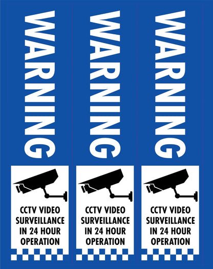 Warning CCTV Video Surveillance - Corflute Bollard Cover - New Signs
