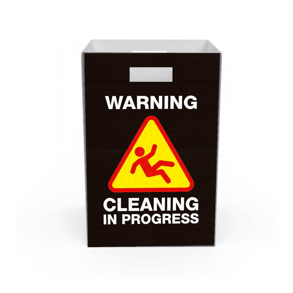 Warning Cleaning In Progress Black - Corflute Box Sign - New Signs