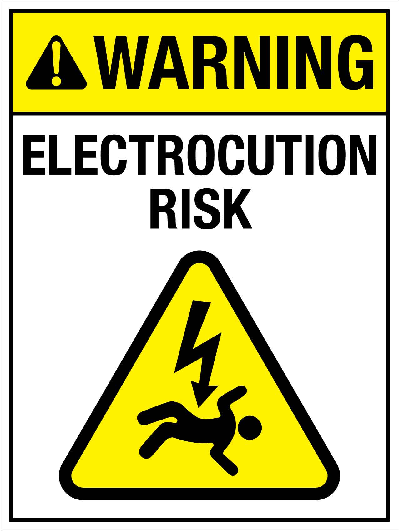 Warning Electrocution Risk Sign - New Signs