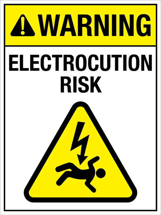 Warning Electrocution Risk Sign - New Signs