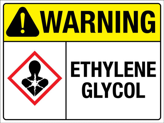 Warning Ethylene Glycol Sign - New Signs