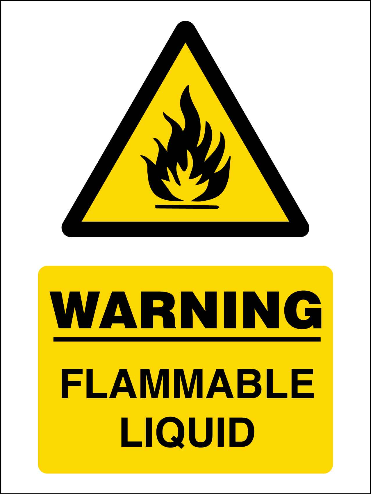 Warning Flammable Liquid Sign - New Signs