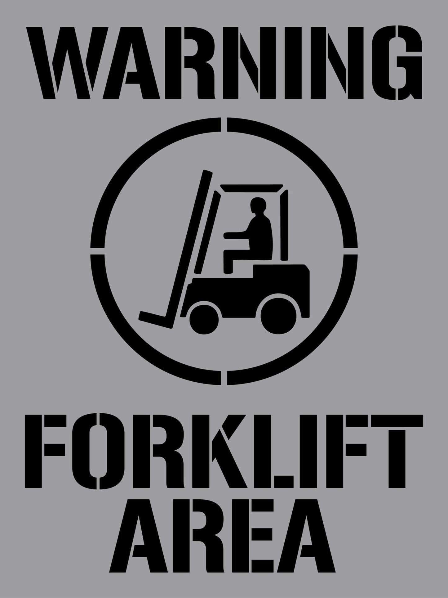 Warning Forklift Area - Aluminium Composite Stencil - New Signs
