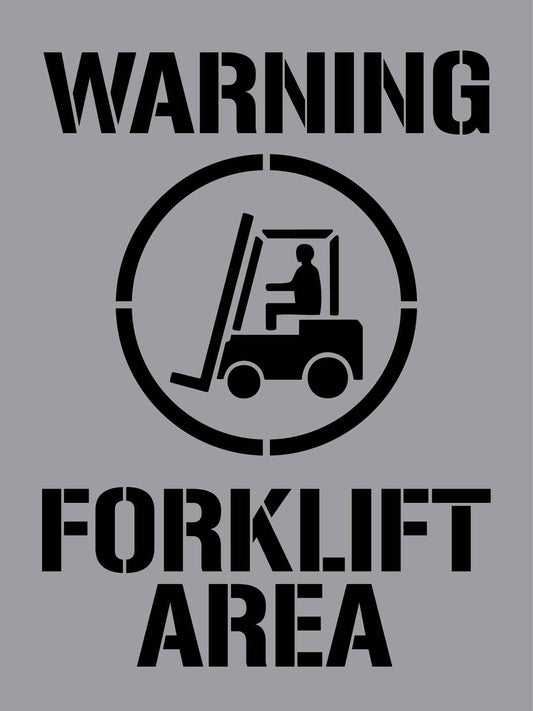 Warning Forklift Area - Aluminium Composite Stencil - New Signs