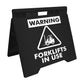 Warning Forklifts In Use - Evarite A - Frame Sign - New Signs
