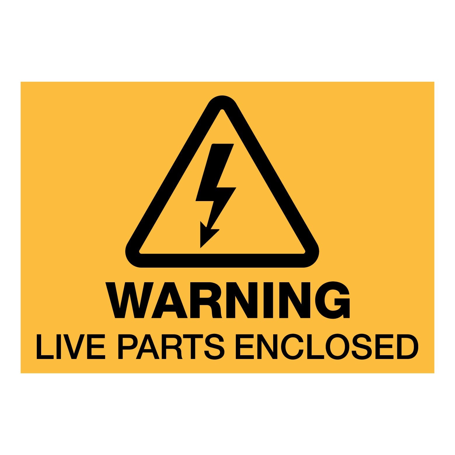 Warning Live Parts Enclosed (Rectangle) Decal – New Signs