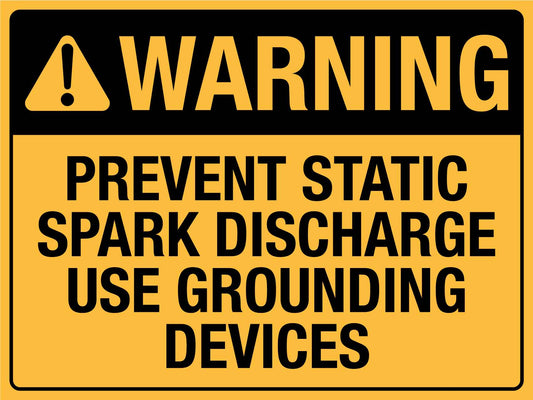 Warning Prevent Static Spark Sign - New Signs