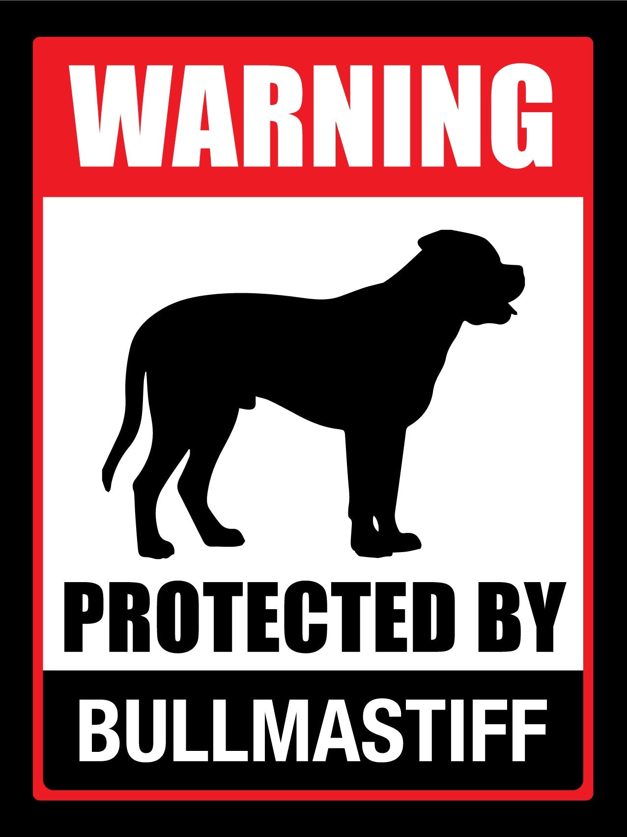 Warning Protected By Bull Mastiff Sign - New Signs