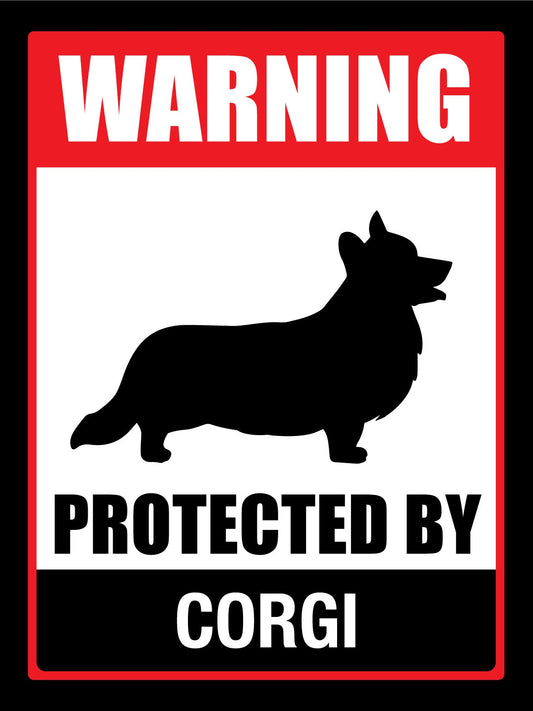 Warning Protected By Corgi Sign - New Signs
