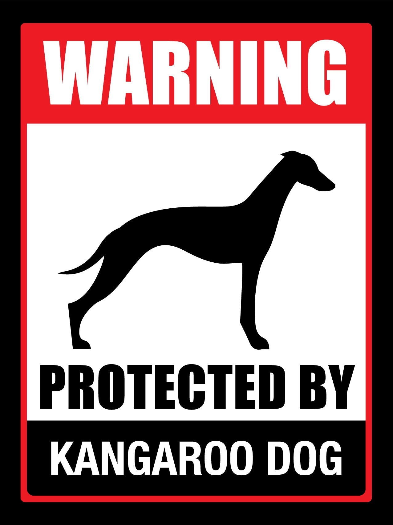 Warning Protected By Kangaroo Dog Sign - New Signs