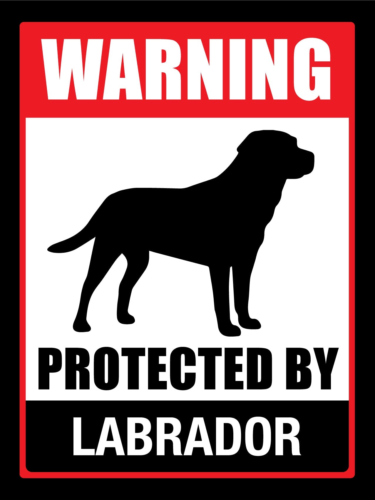 Warning Protected By Labrador Sign - New Signs