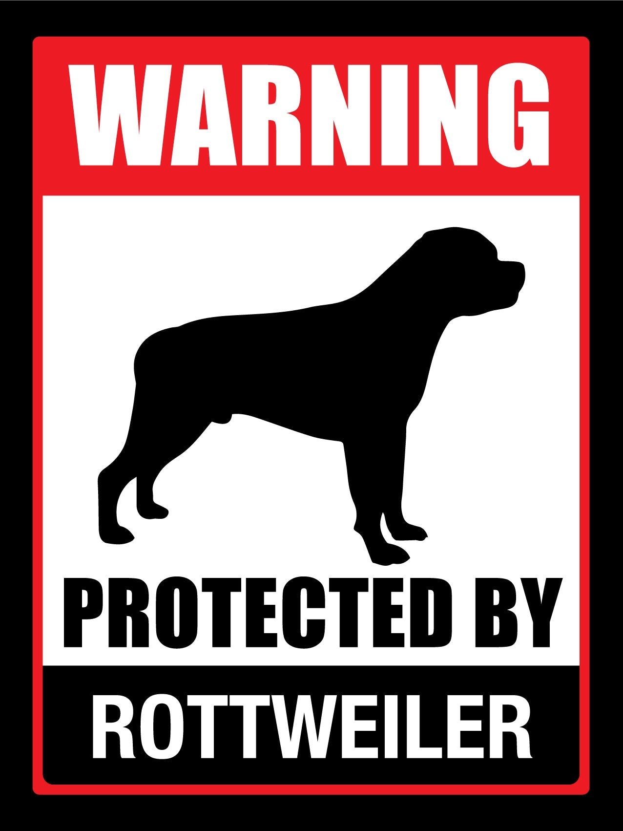 Warning Protected By Rottweiler Sign - New Signs