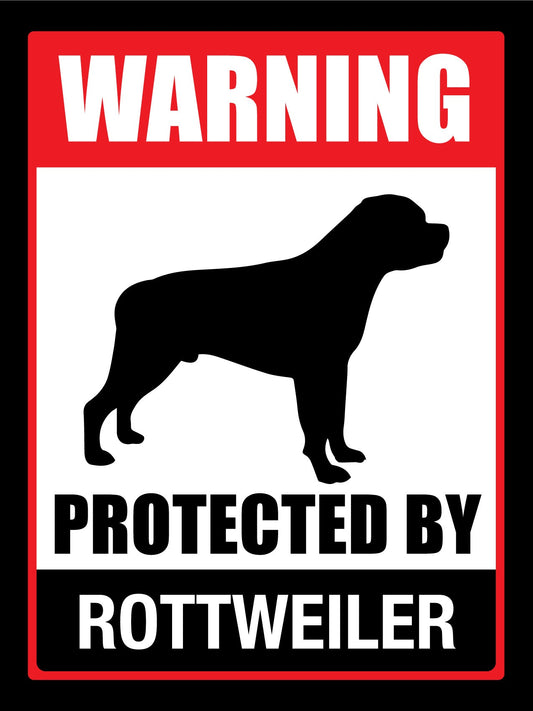 Warning Protected By Rottweiler Sign - New Signs