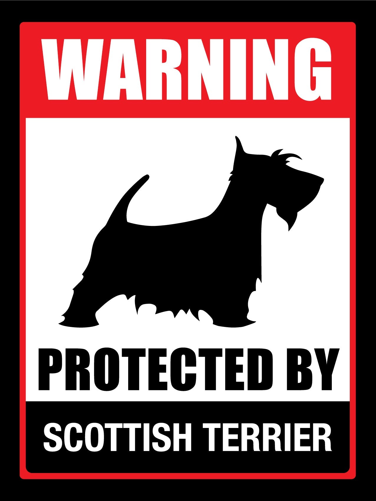 Warning Protected By Scottish Terrier Sign - New Signs