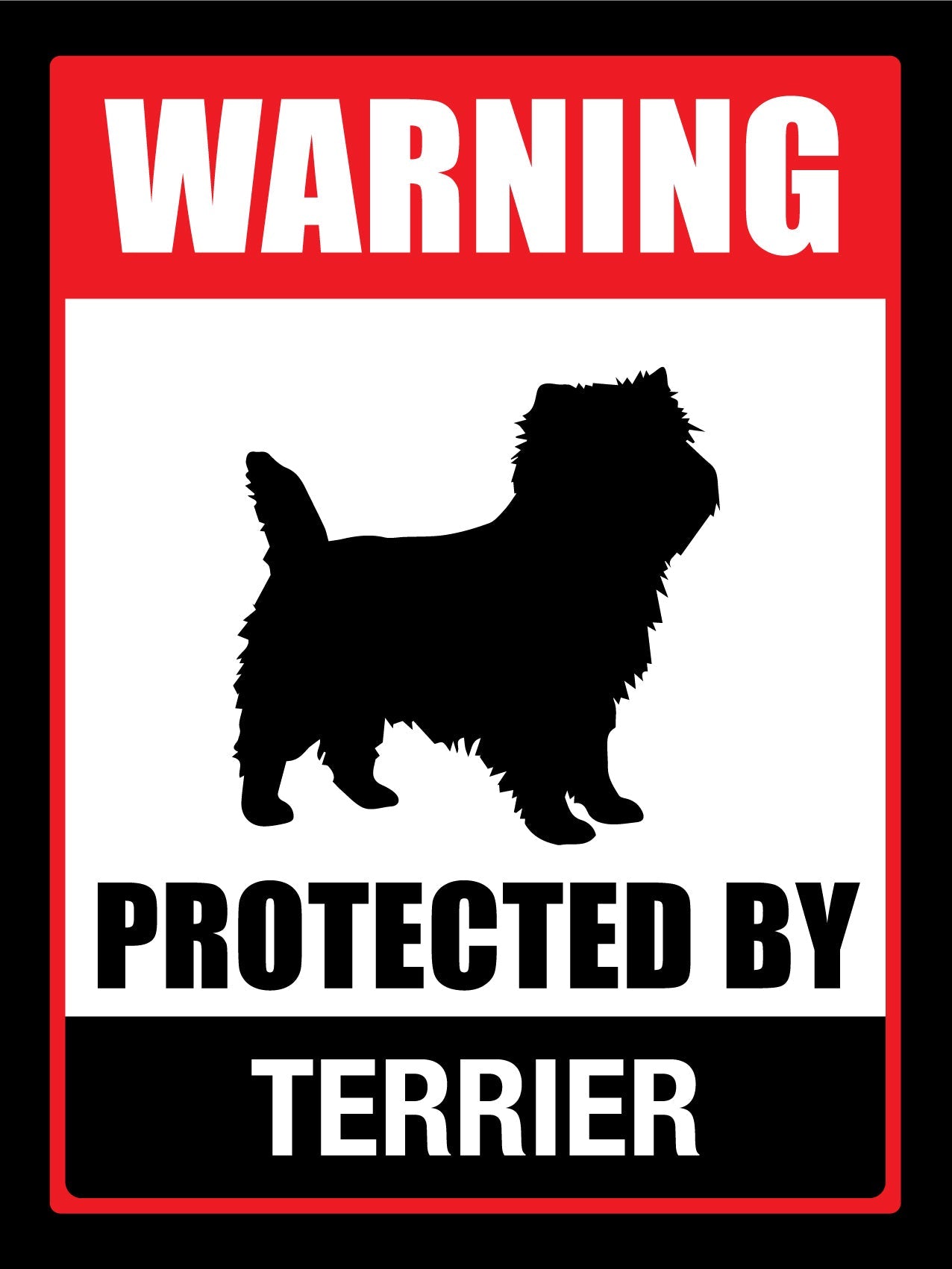 Warning Protected By Terrier Sign - New Signs