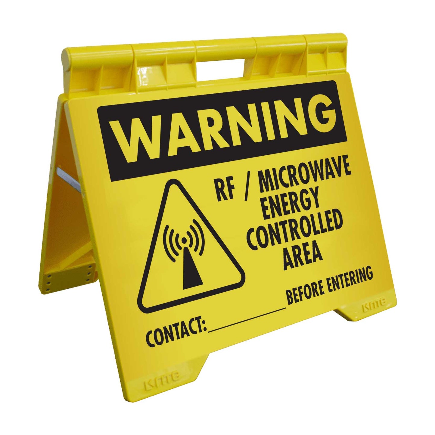 Warning RF Microwave Energy Controlled Area - Evarite A - Frame Sign - New Signs
