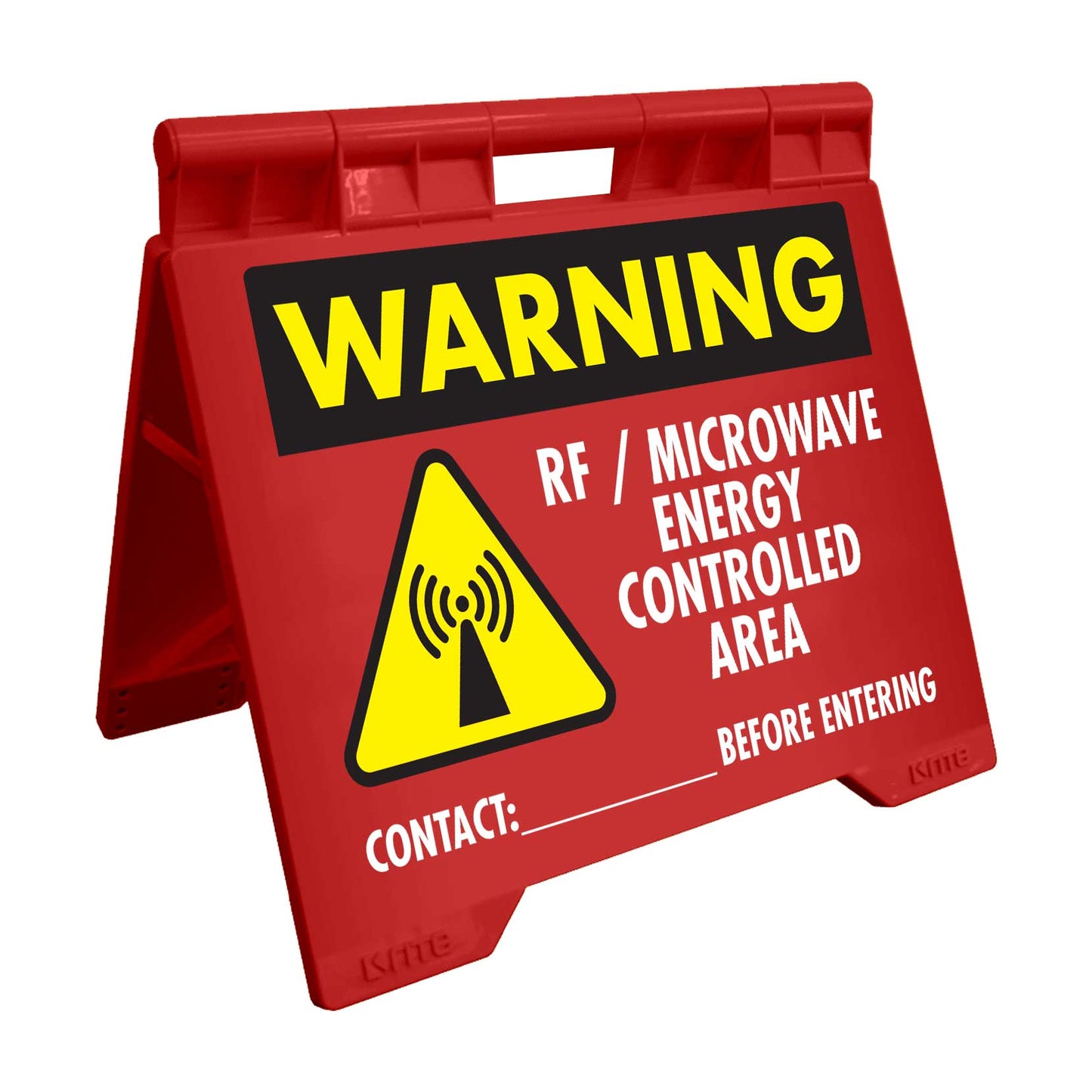Warning RF Microwave Energy Controlled Area - Evarite A - Frame Sign - New Signs