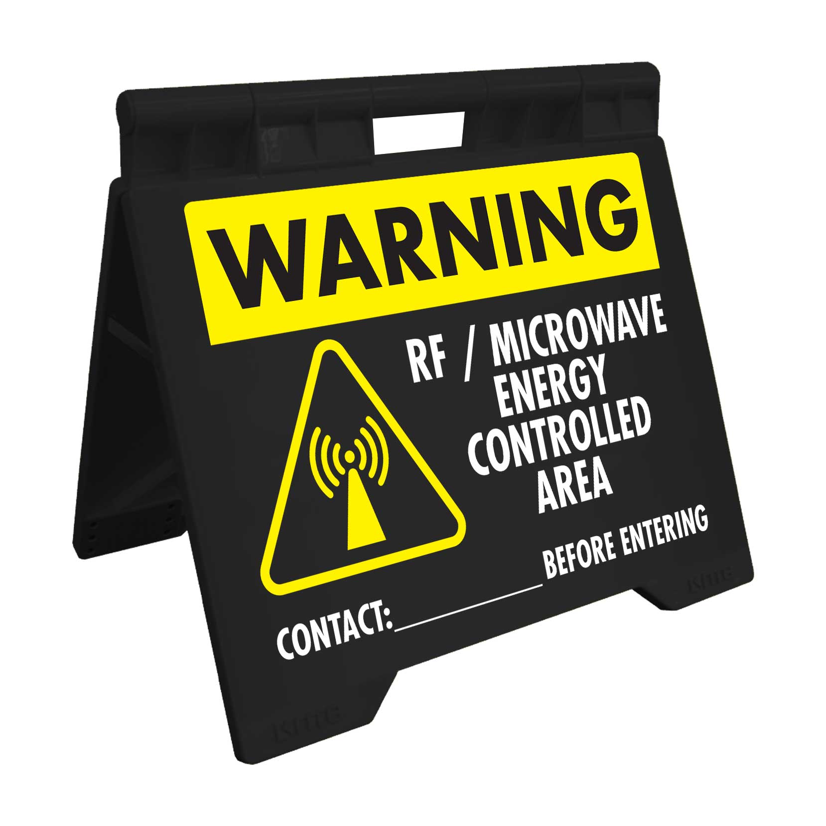 Warning RF Microwave Energy Controlled Area - Evarite A - Frame Sign - New Signs