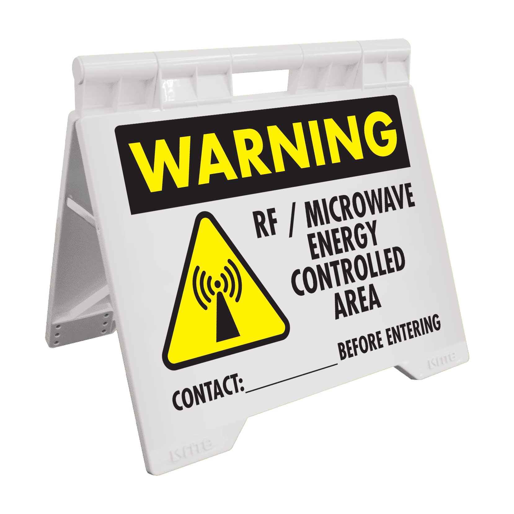 Warning RF Microwave Energy Controlled Area - Evarite A - Frame Sign - New Signs