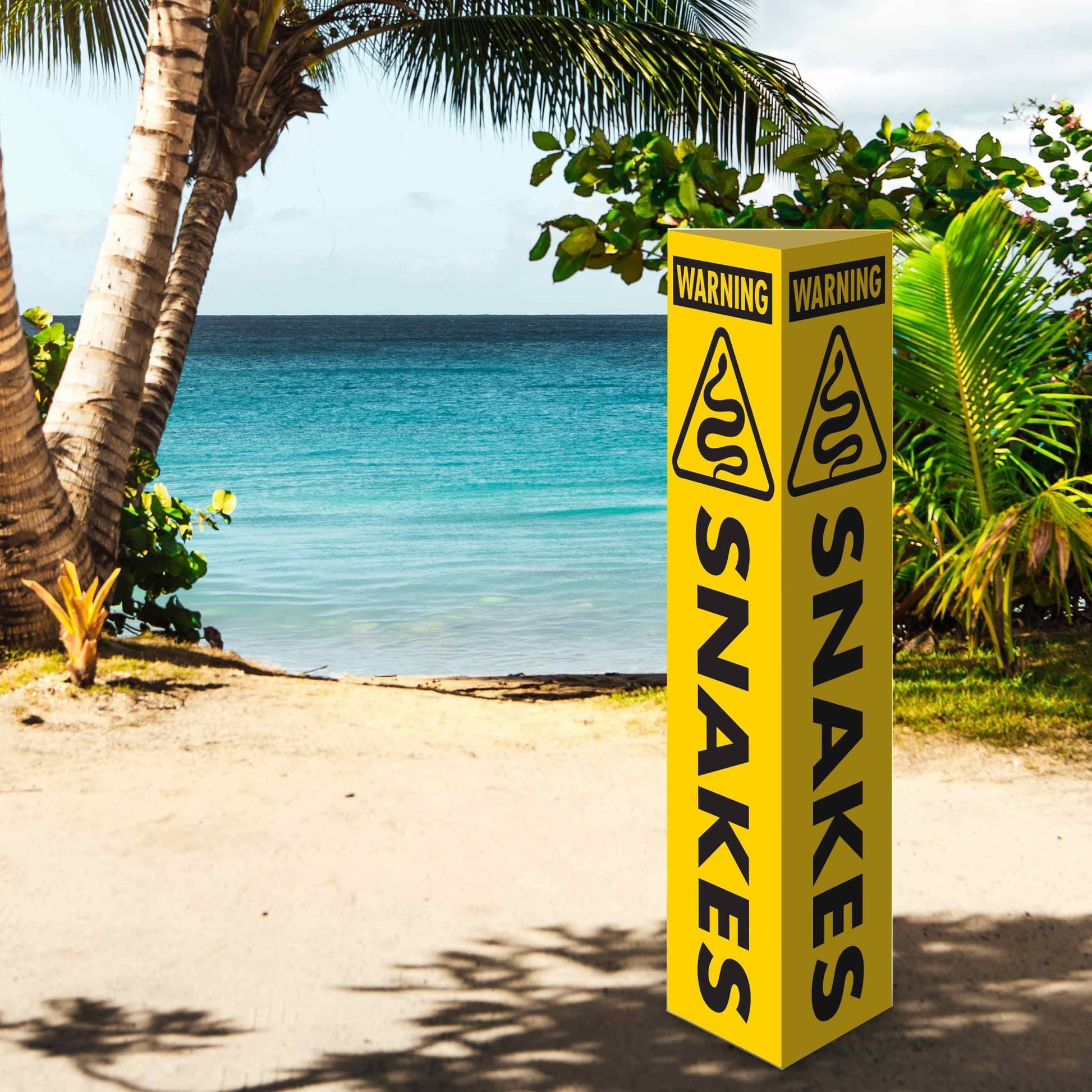 Warning Snakes - Corflute Bollard Cover - New Signs