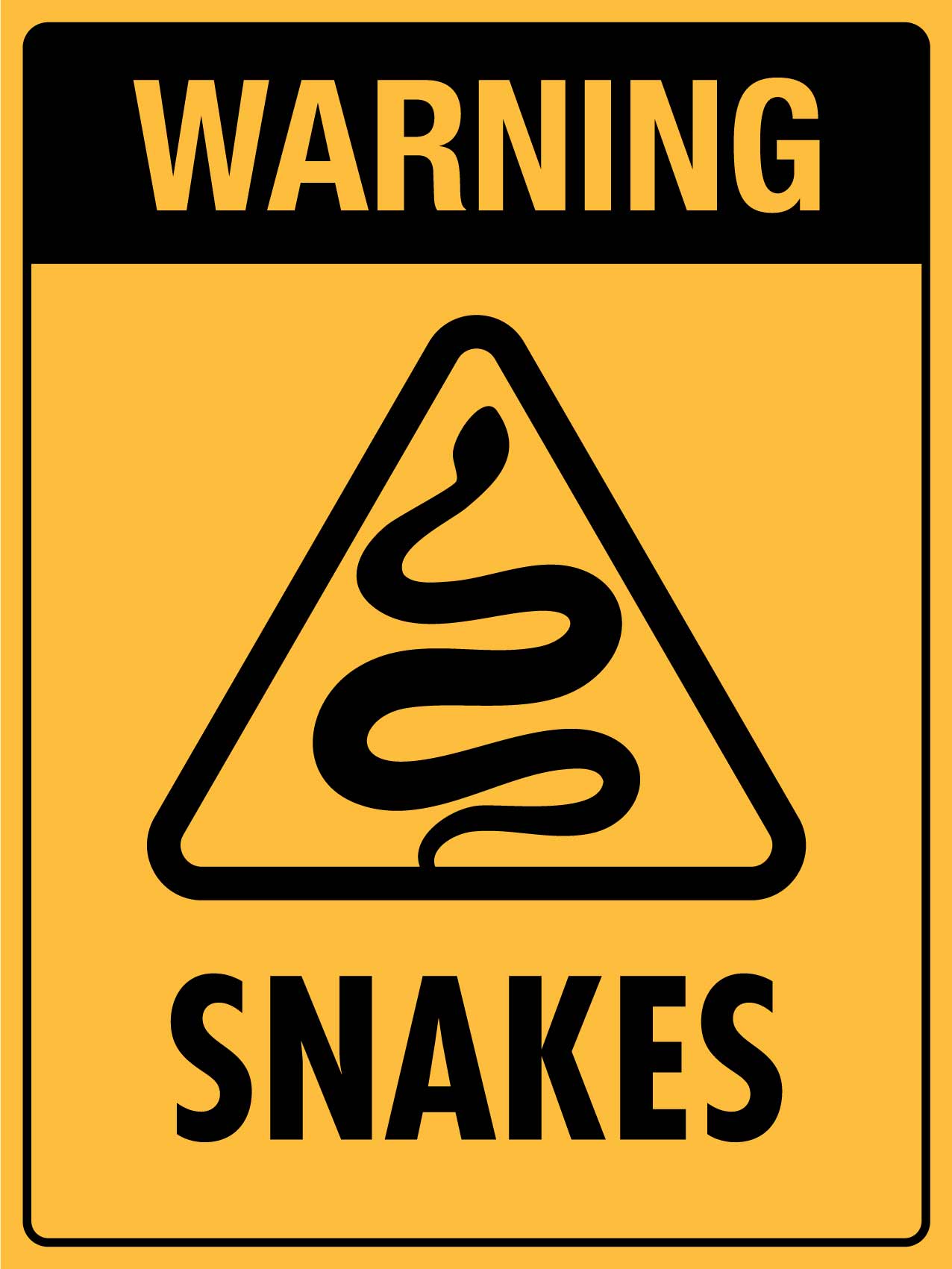 Warning Snakes Icon Sign - New Signs