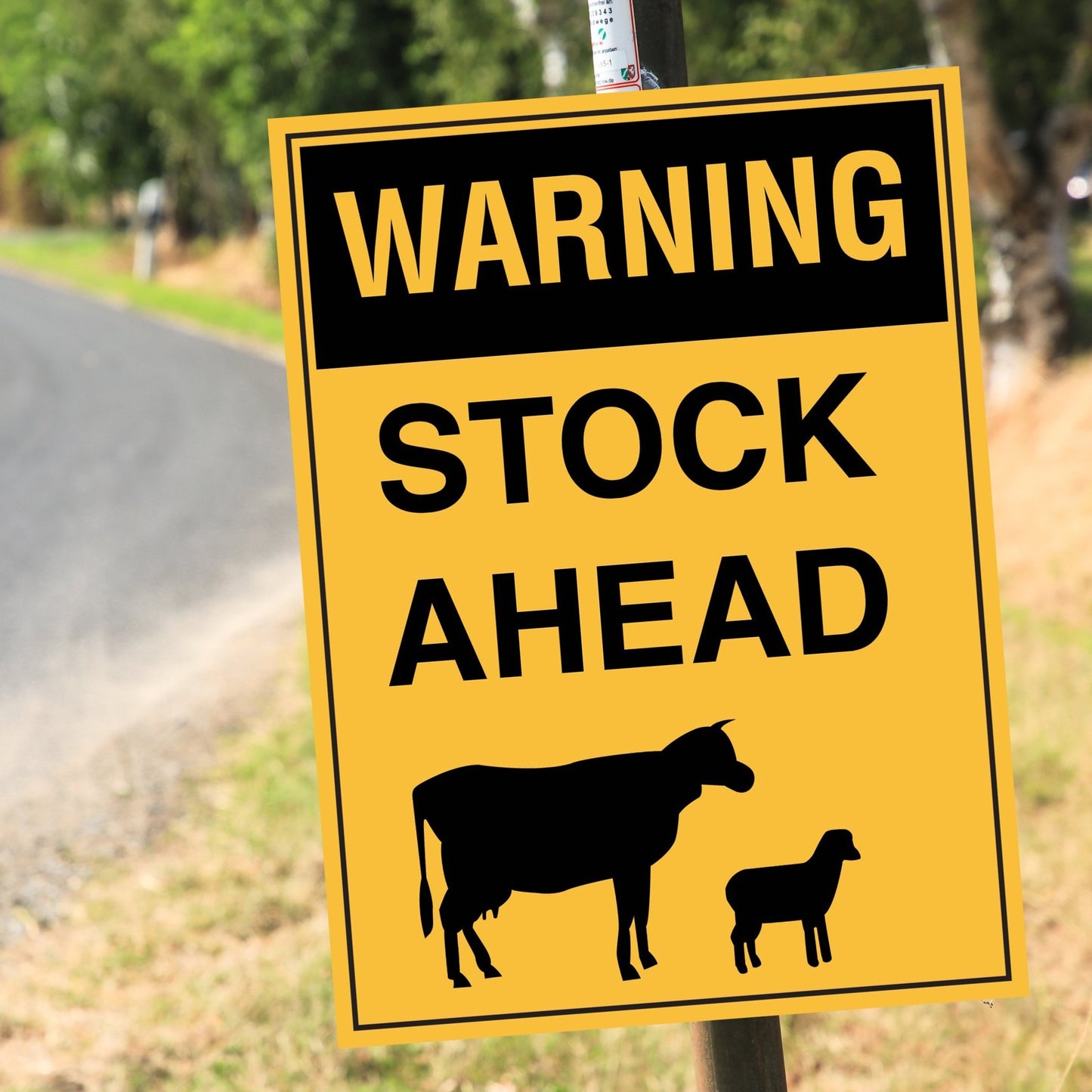 Warning Stock Ahead Sign - New Signs