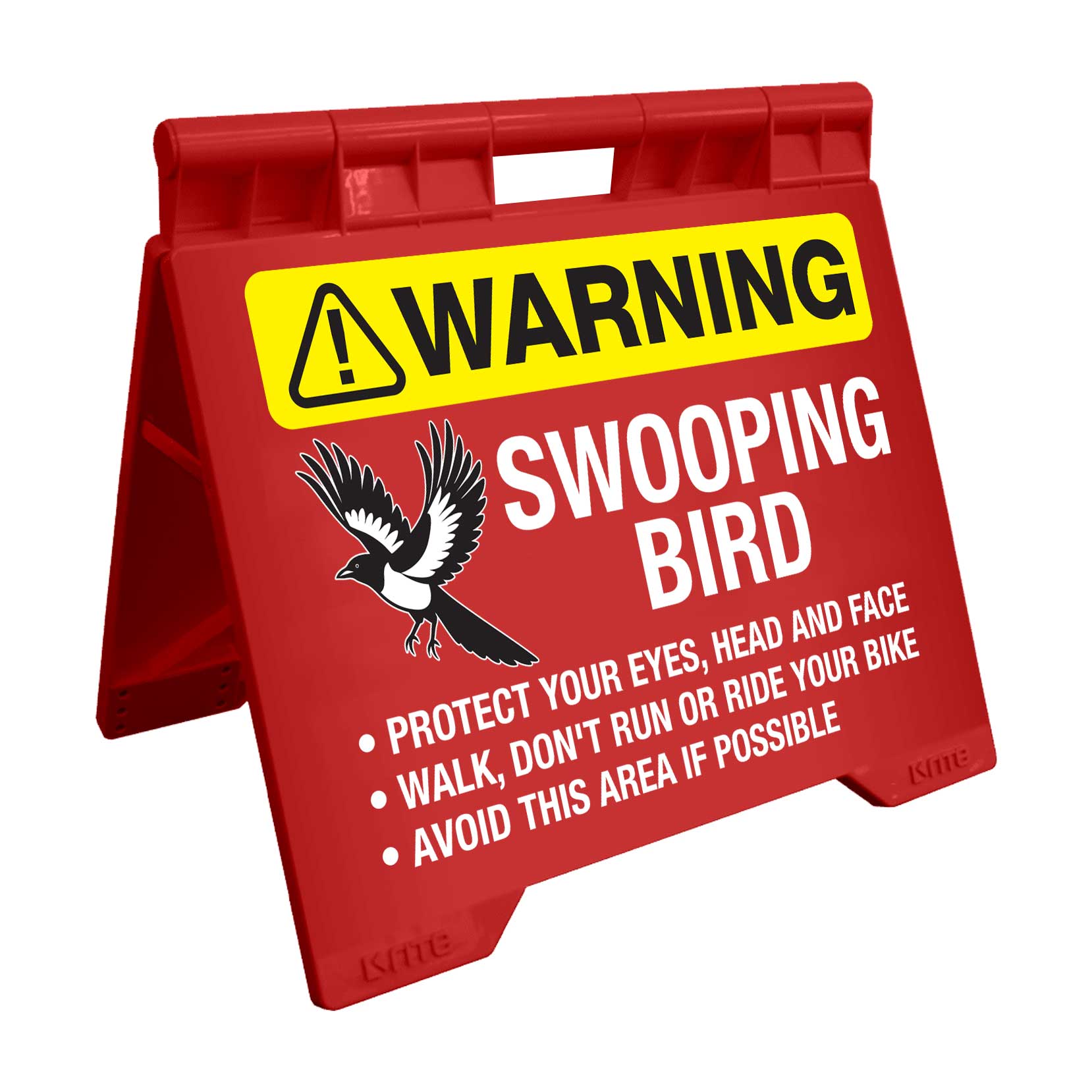 Warning Swooping Bird - Evarite A - Frame Sign - New Signs