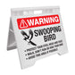 Warning Swooping Bird - Evarite A - Frame Sign - New Signs