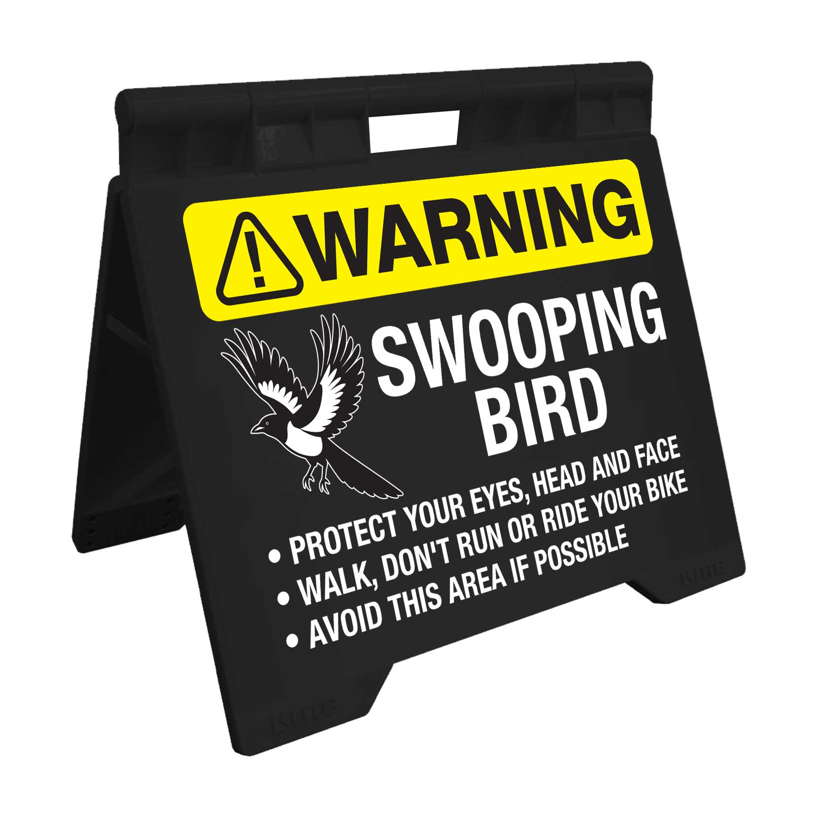Warning Swooping Bird - Evarite A - Frame Sign - New Signs