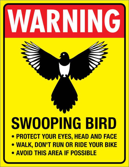Warning Swooping Bird Wheelie Bin Sticker - New Signs