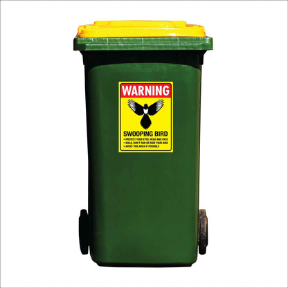 Warning Swooping Bird Wheelie Bin Sticker - New Signs