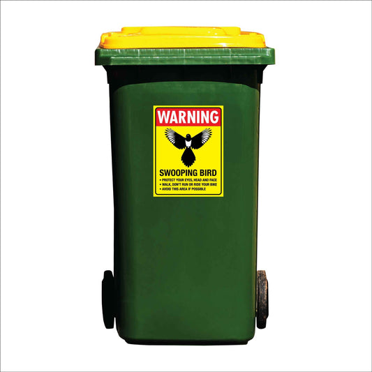 Warning Swooping Bird Wheelie Bin Sticker - New Signs
