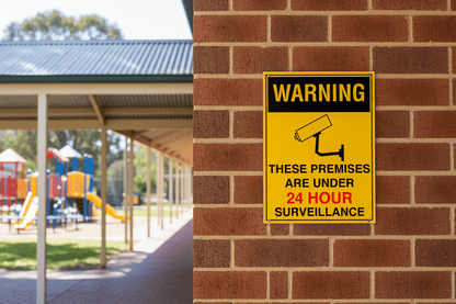 Warning These Premises Are Under 24 Hour Surveillance Sign - New Signs
