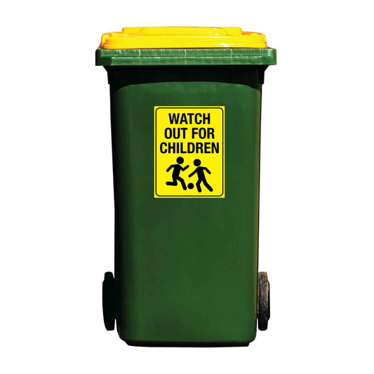 Watch For Children Wheelie Bin Sticker - New Signs