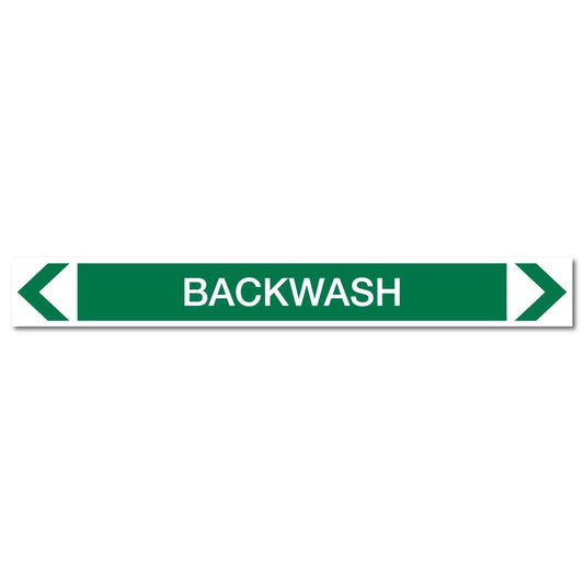 Water - Backwash - Pipe Marker Sticker - New Signs