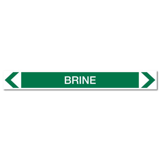 Water - Brine - Pipe Marker Sticker - New Signs