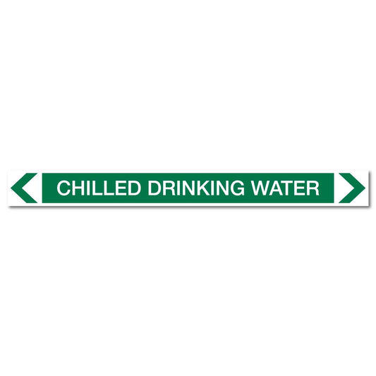 Water - Chilled Drinking Water - Pipe Marker Sticker - New Signs