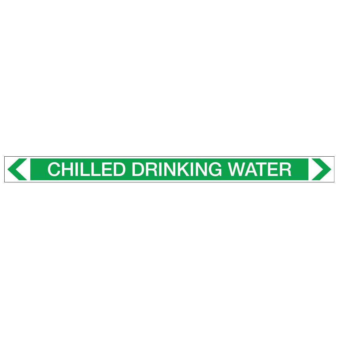 Water - Chilled Drinking Water - Pipe Marker Sticker - New Signs