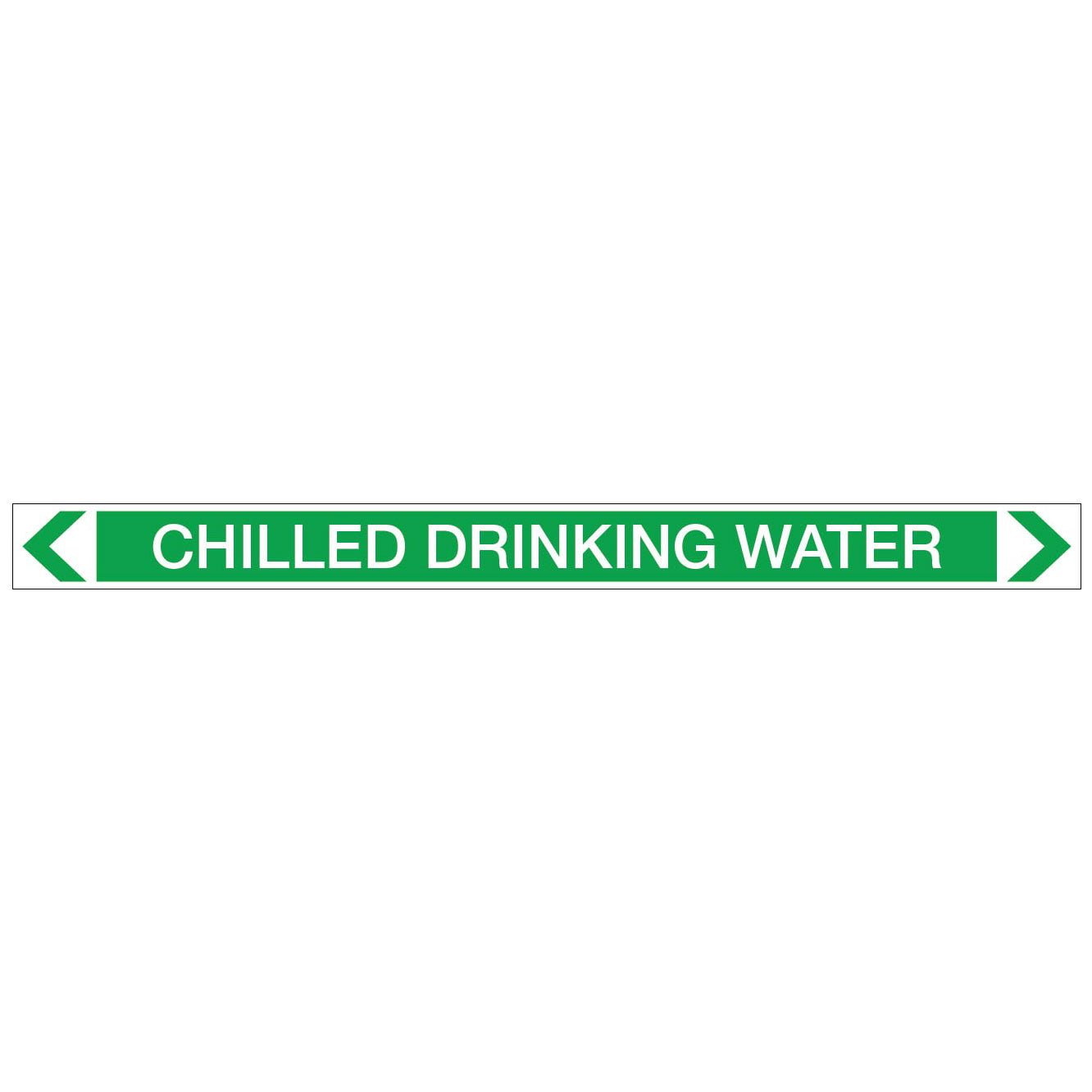 Water - Chilled Drinking Water - Pipe Marker Sticker - New Signs